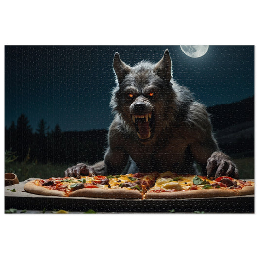 Moonlight Munchies: Werewolf's Pizza Banquet 1000 Piece Puzzle