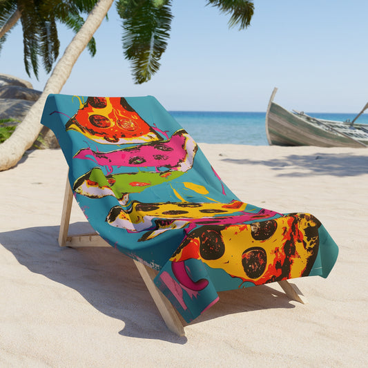 "Sizzling Slices" Luxury Pizza Beach Towel