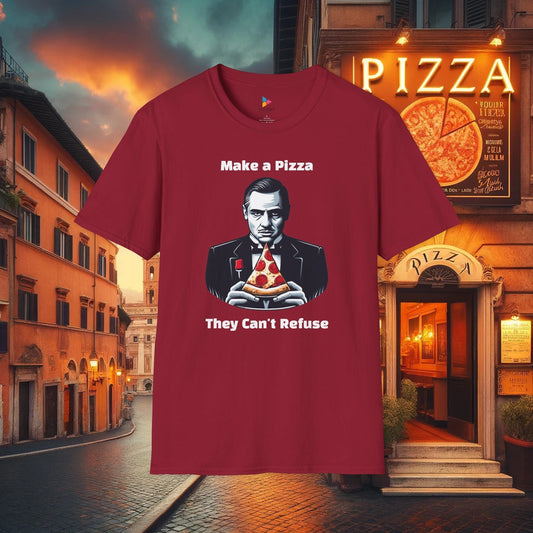 "Make a Pizza They Can't Refuse" Unisex Soft-Style T-Shirt