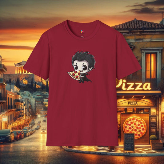 "Chibi Pizza Perfect Dracula"" Unisex Soft-Style T-Shirt